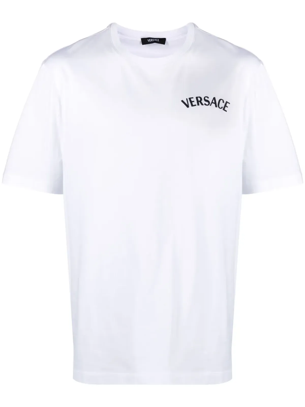 Versace Milano Stamp 刺繍入りコットンTシャツ - ホワイト - 画像1