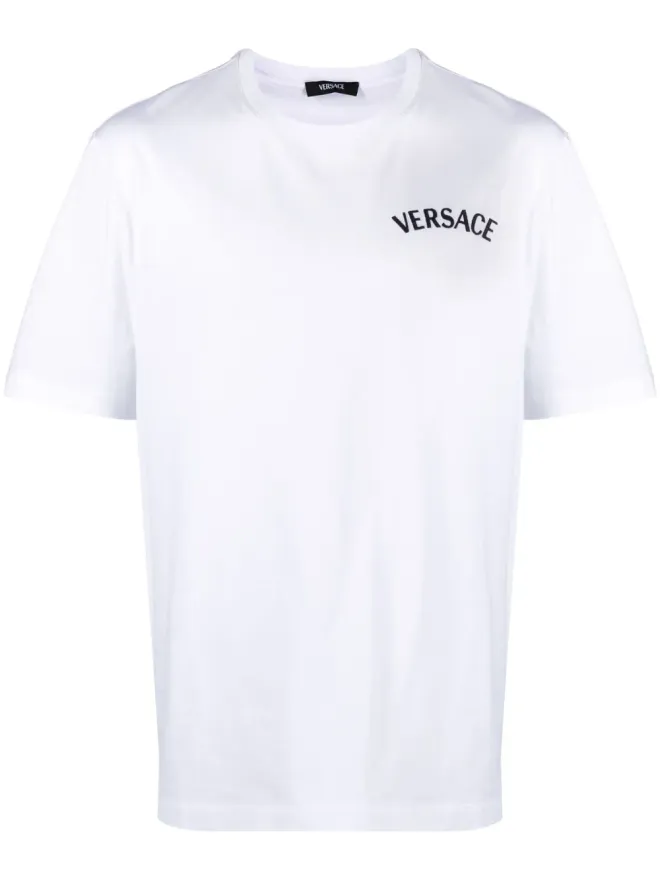 VERSACE Versace Milano Stamp 刺繍入りコットンTシャツ - ホワイトの商品画像