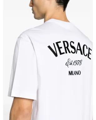 Versace Milano Stamp 刺繍入りコットンTシャツ - ホワイト - サムネイル5