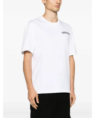 Versace Milano Stamp 刺繍入りコットンTシャツ - ホワイト - サムネイル3