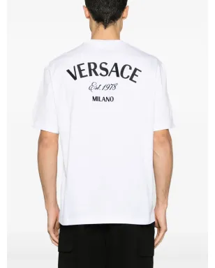 Versace Milano Stamp 刺繍入りコットンTシャツ - ホワイト - サムネイル4
