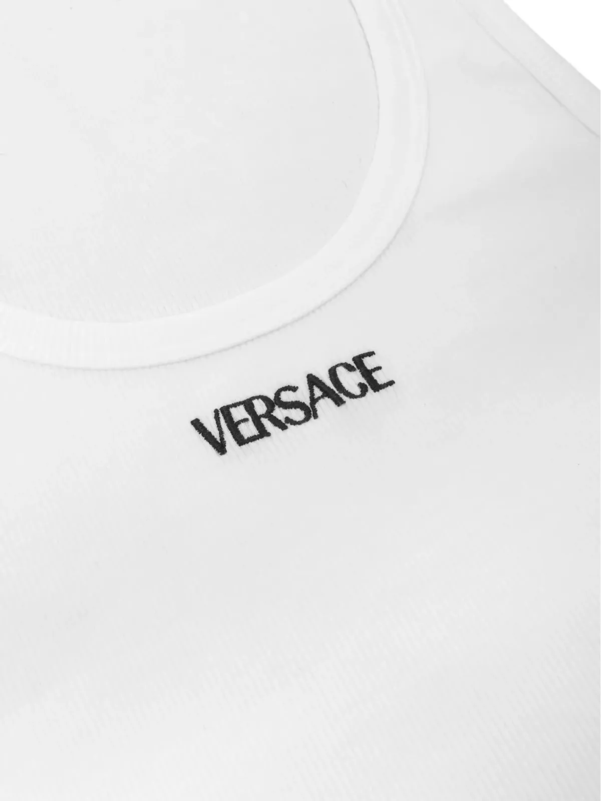 Versace ロゴ刺繍リブタンクトップ - 画像2