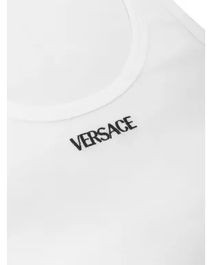Versace ロゴ刺繍リブタンクトップ - サムネイル2