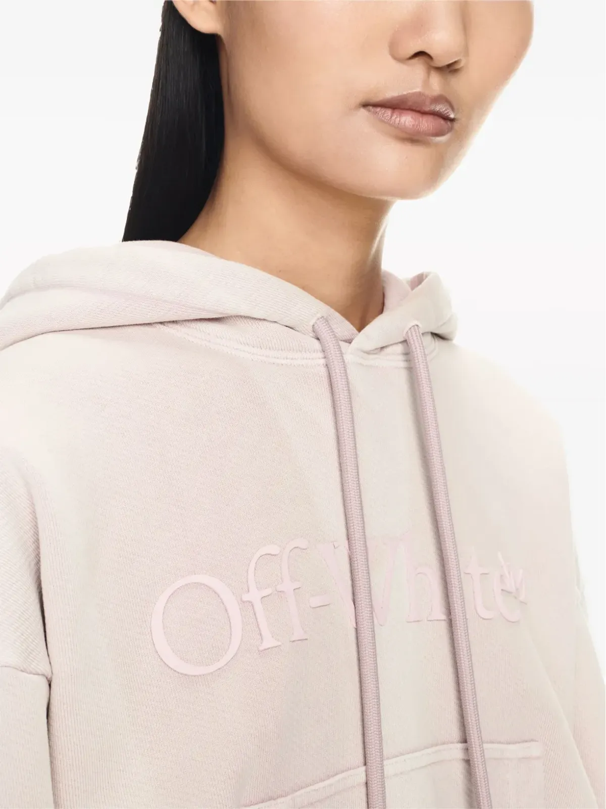 Off-White ランドリー ロゴ刺繍 コットン パーカー - ピンク - 画像5