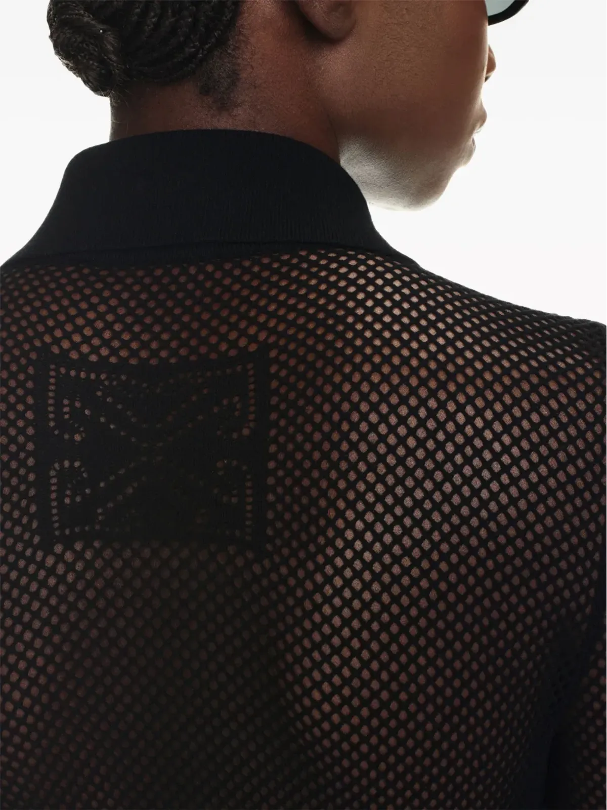 Off-White アロー半袖フィッシュネットミニドレス - ブラック - 画像5