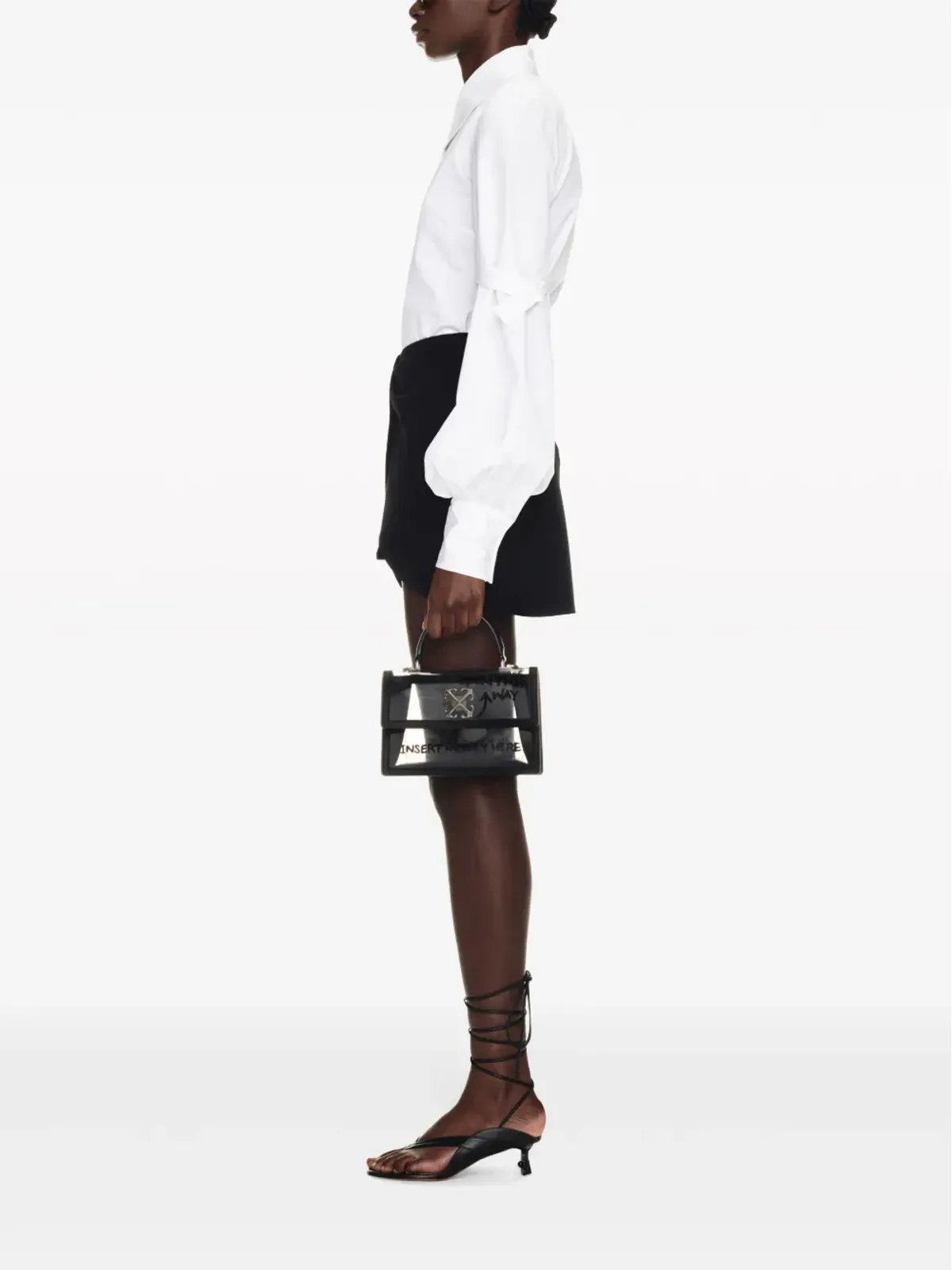 Off-White ジットニー 1.4 透明デザイン トートバッグ - ブラック - 画像2