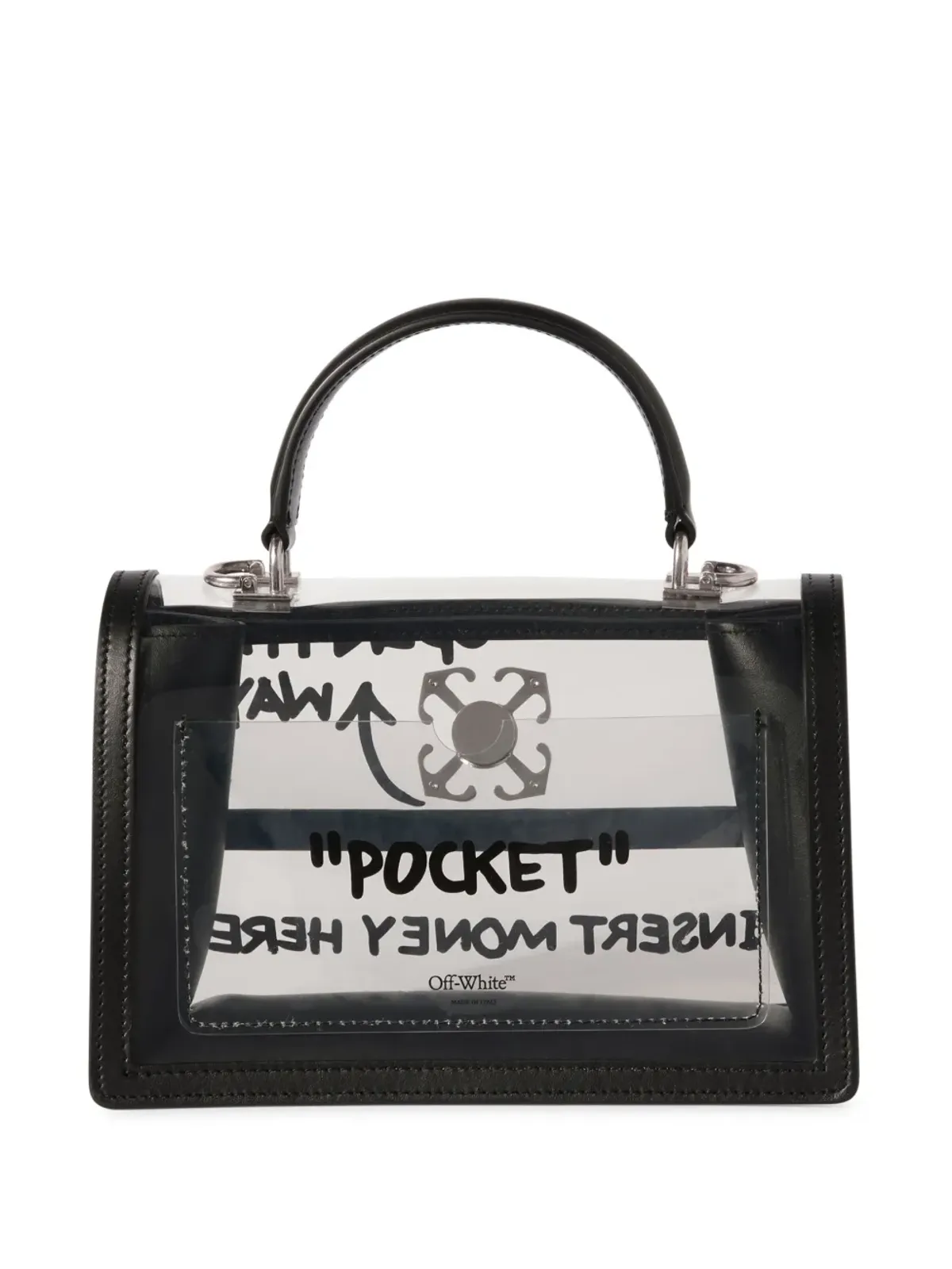 Off-White ジットニー 1.4 透明デザイン トートバッグ - ブラック - 画像3