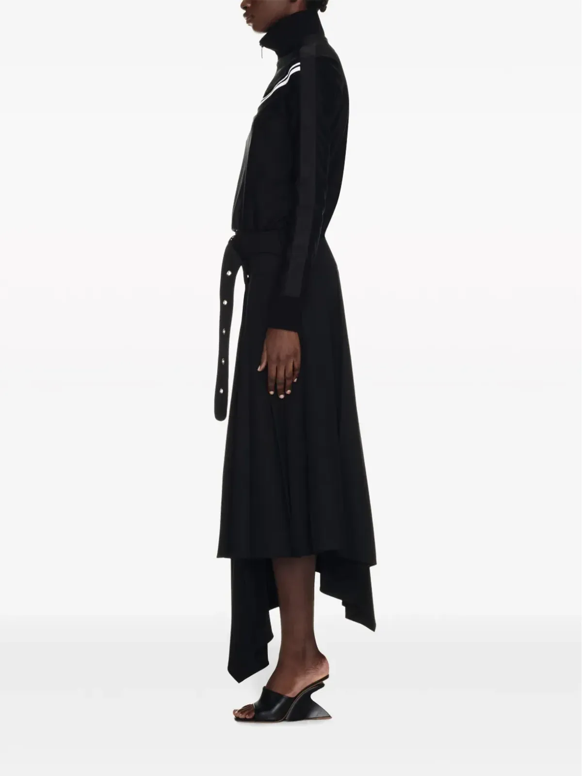 Off-White ロゴバンドリブ編みトラックジャケット ブラック - 画像3