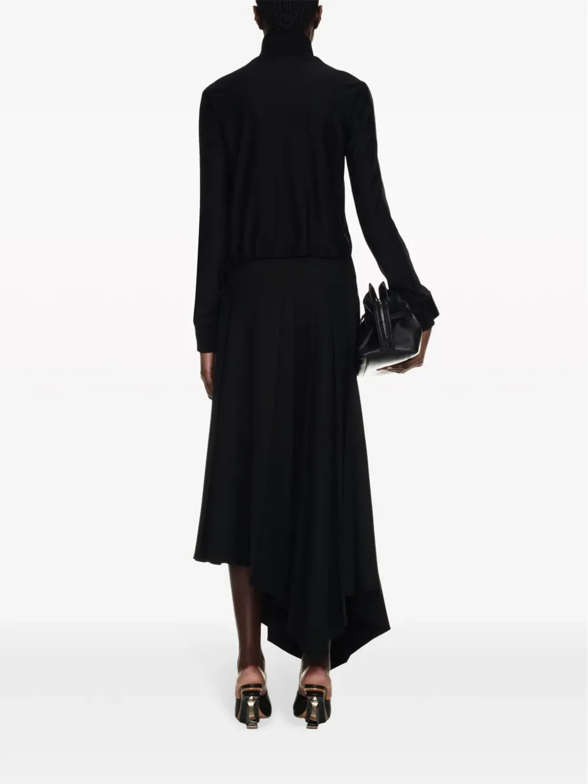 Off-White ロゴバンドリブ編みトラックジャケット ブラック - 画像4