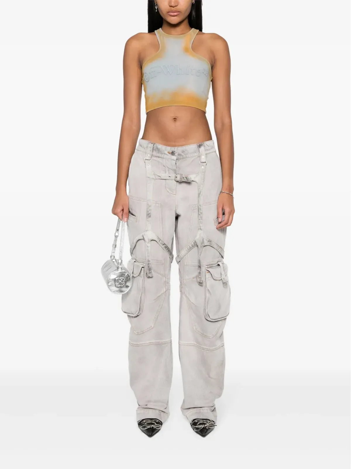 Off-White Laundry テーパード カーゴパンツ - パープル - 画像2