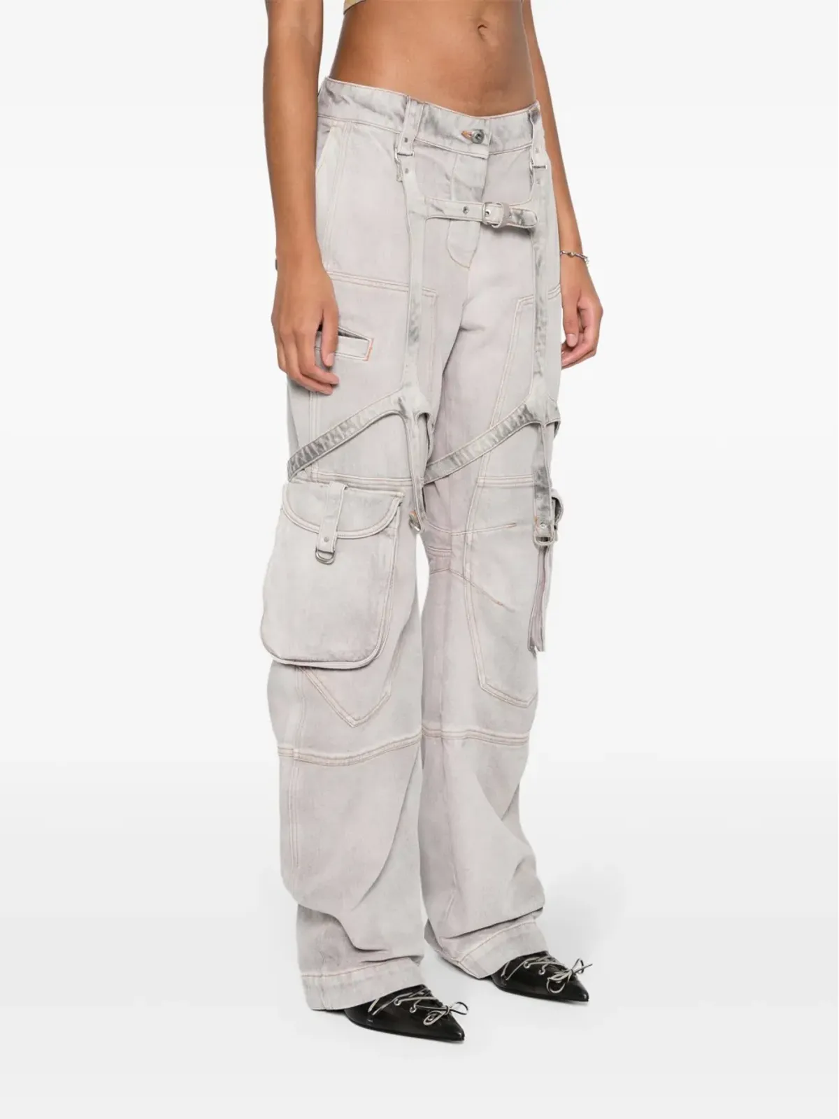 Off-White Laundry テーパード カーゴパンツ - パープル - 画像3