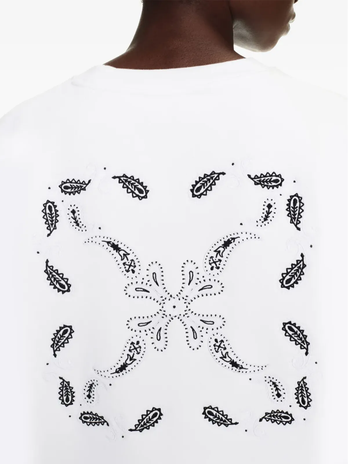 Off-White バンダナ刺繍コットン スウェットシャツ - 画像5