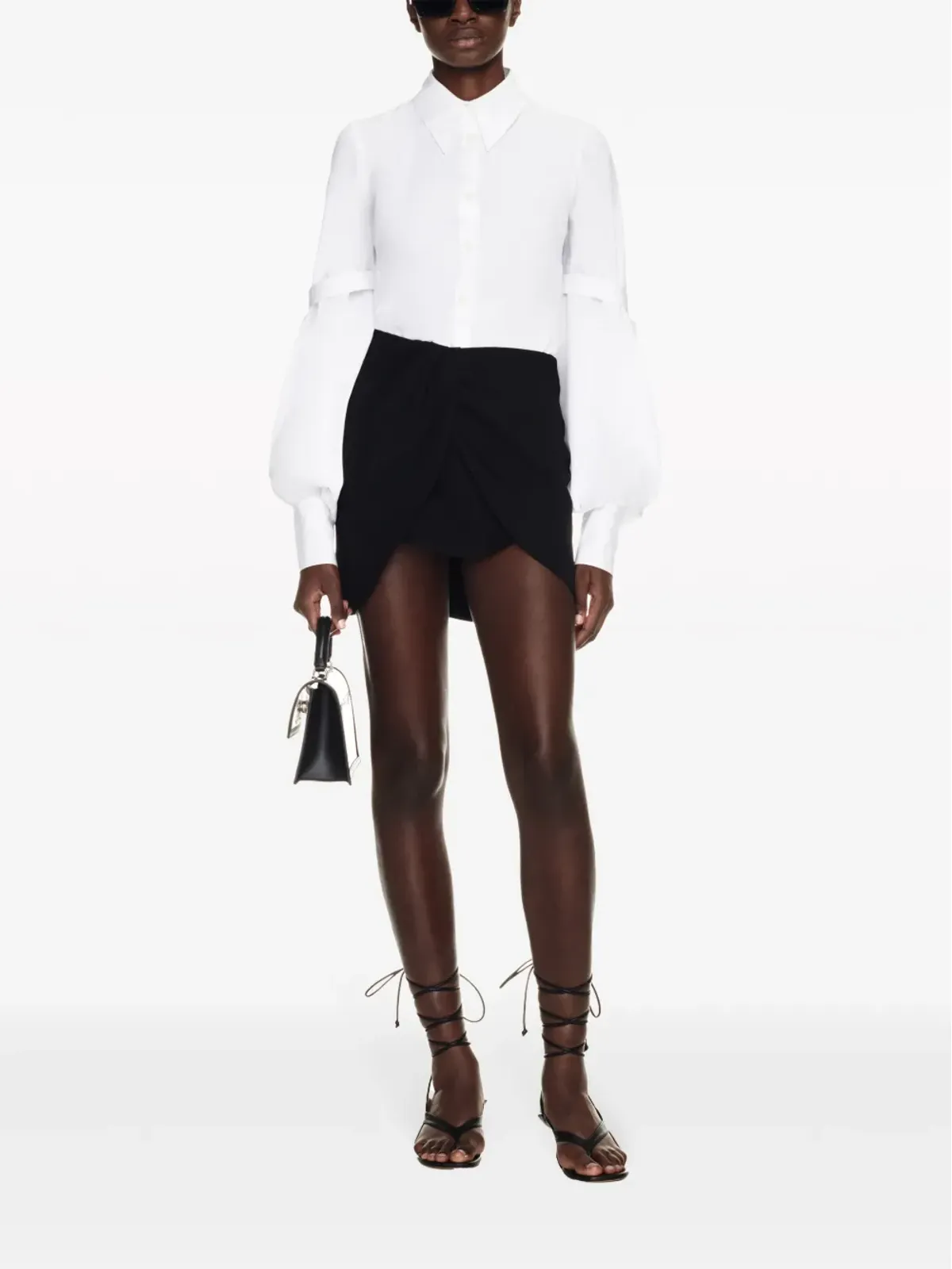 Off-White Wo Twist ウールミニスカート - ブラック - 画像2