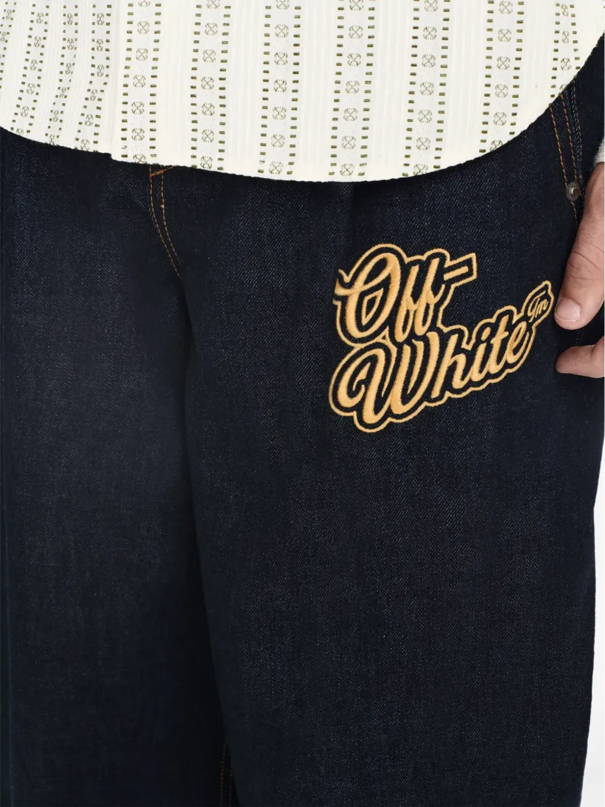Off-White 90s ロゴアップリケ ストレートジーンズ - ブルー - 画像5
