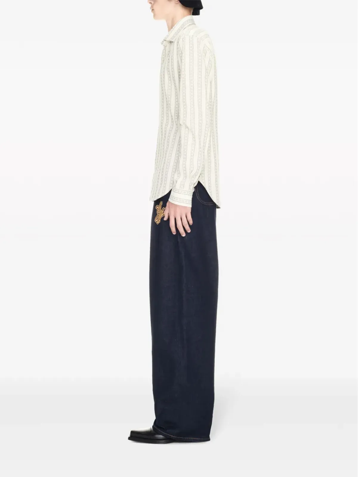 Off-White 90s ロゴアップリケ ストレートジーンズ - ブルー - 画像3