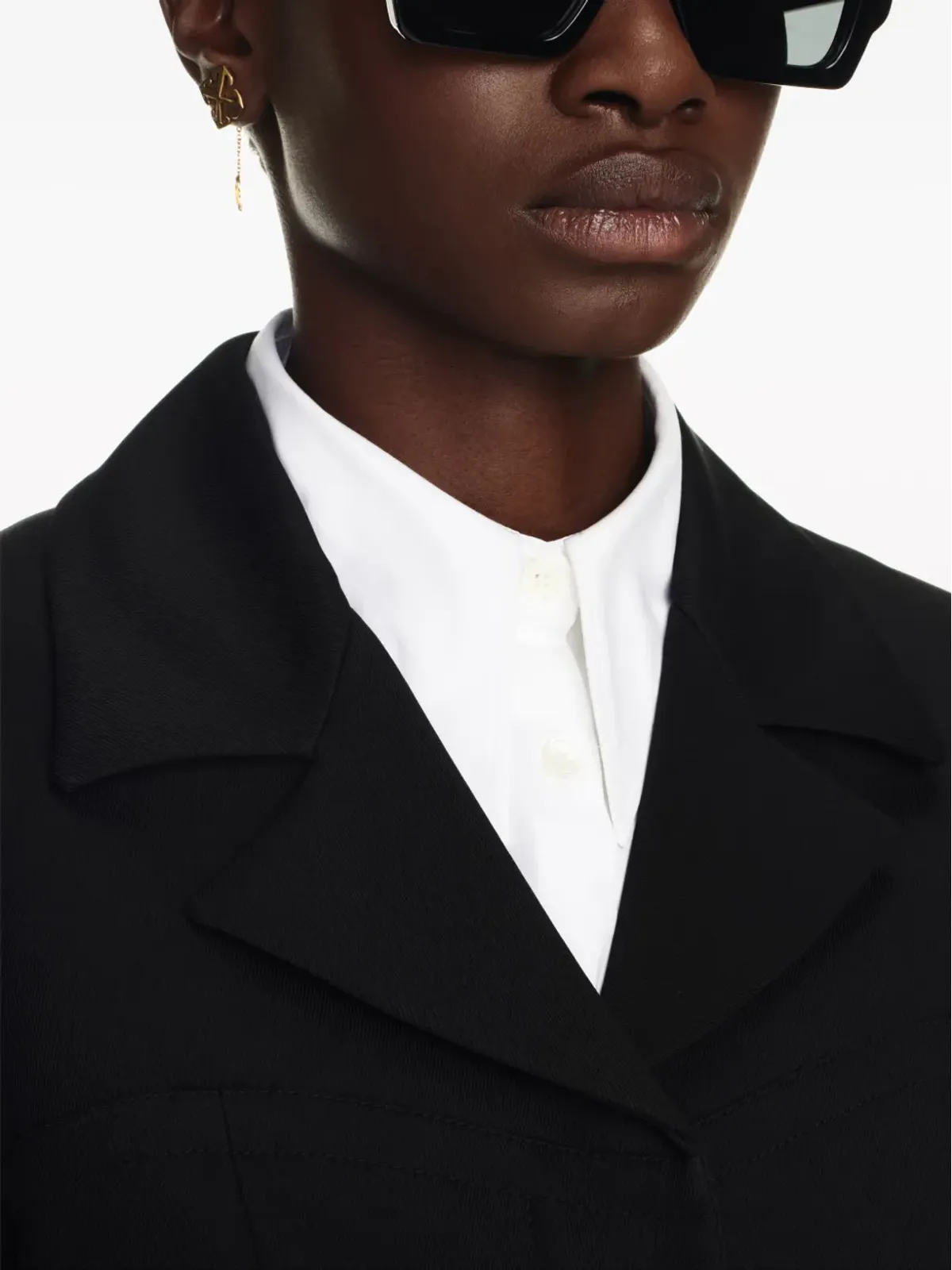 Off-White Round Techno Gab シングルブレストコート ブラック - 画像5