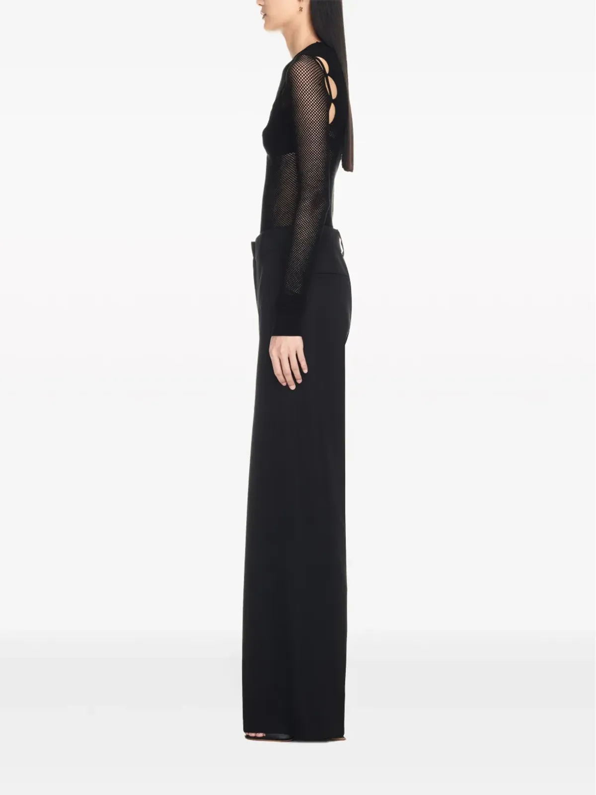 Off-White アロー フィッシュネット トップス ブラック - 画像3