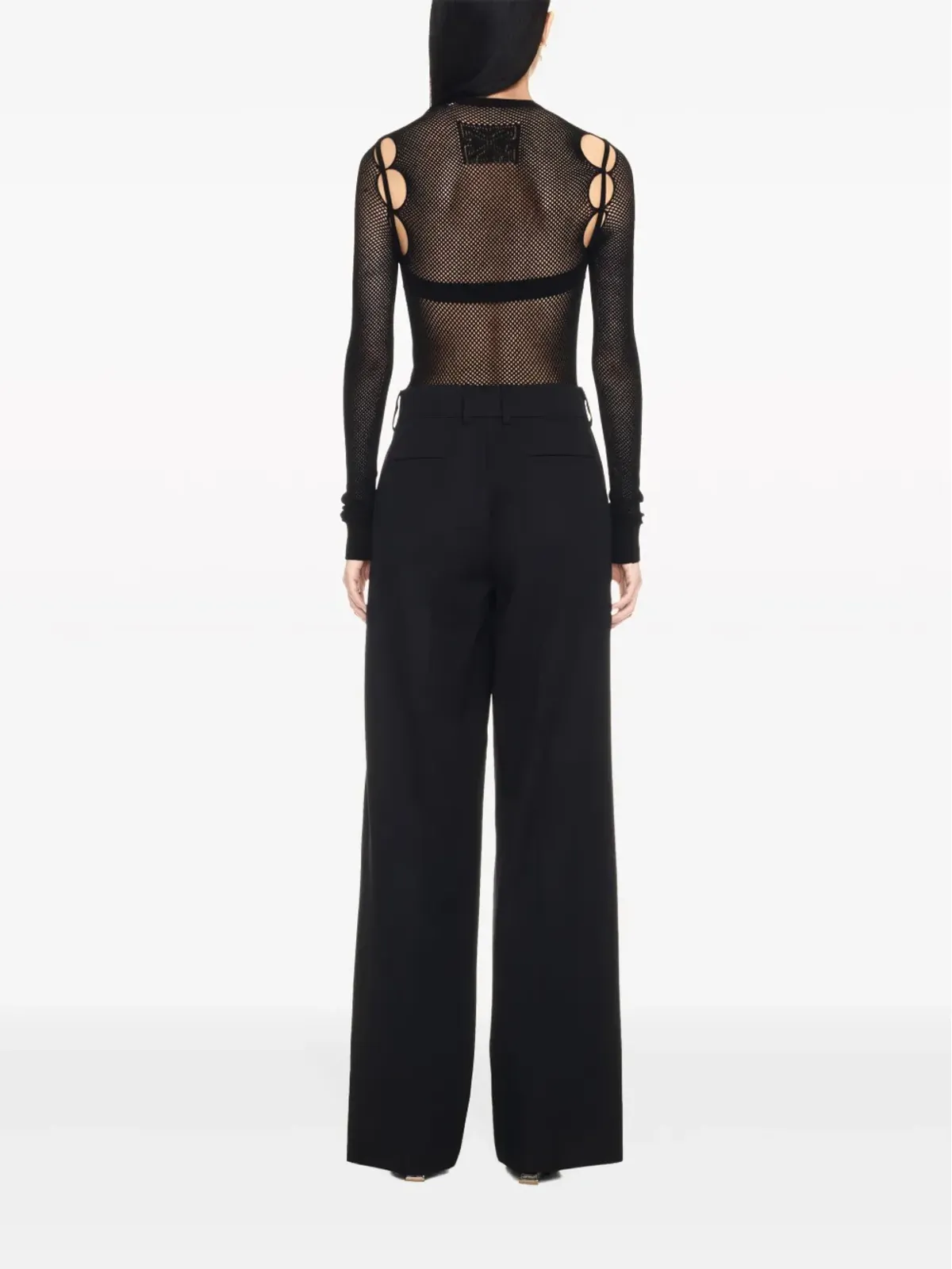 Off-White アロー フィッシュネット トップス ブラック - 画像4
