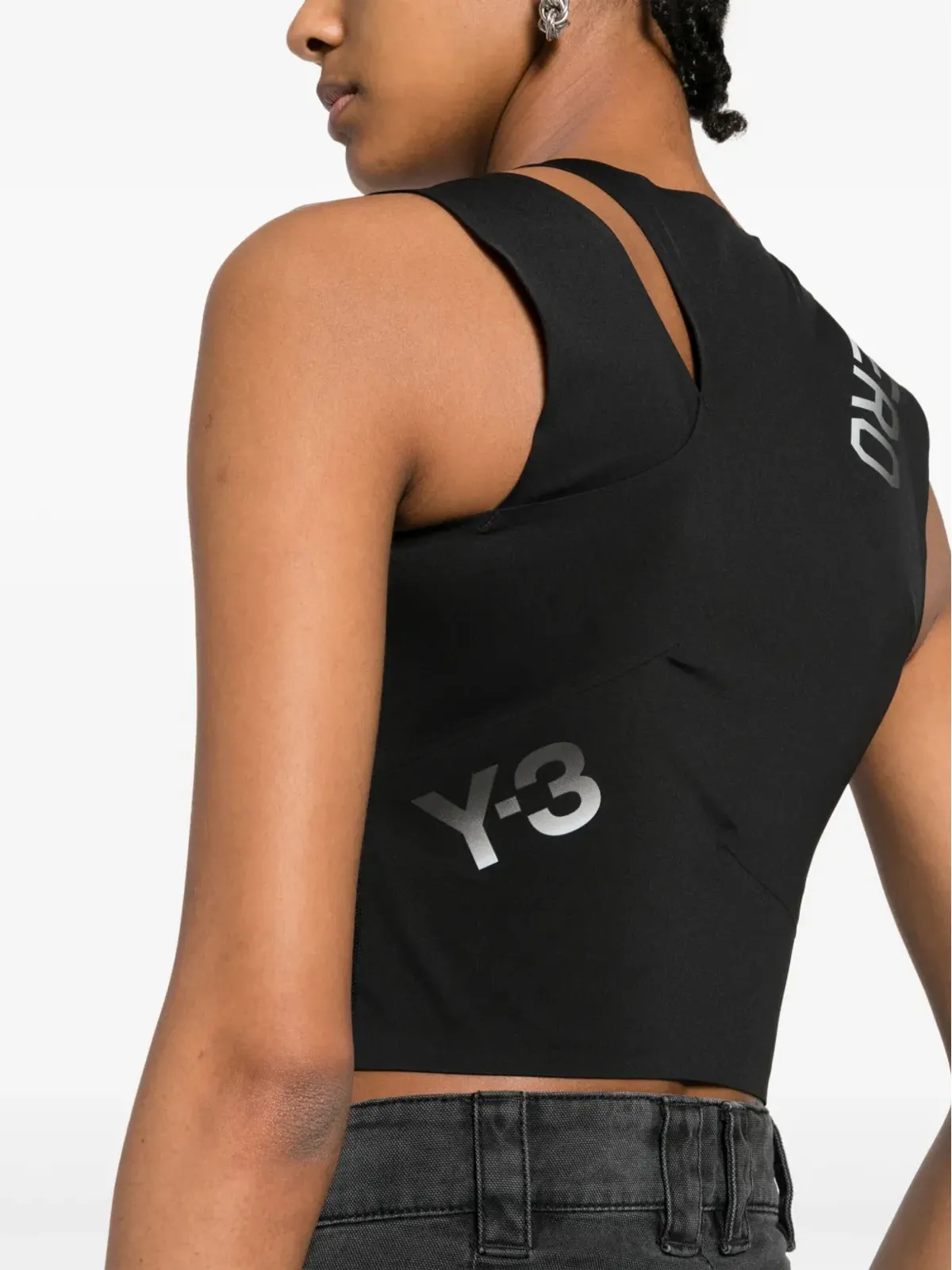 Y-3 ロゴプリント クロップド タンクトップ - 画像5