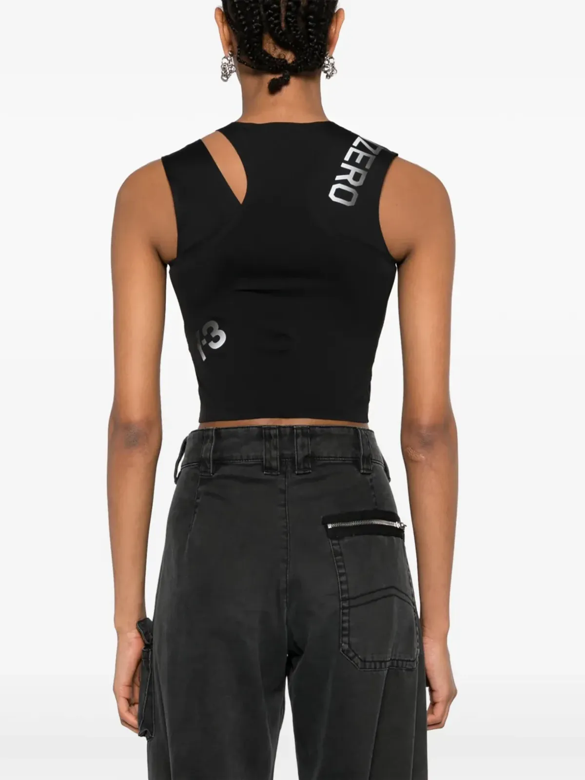 Y-3 ロゴプリント クロップド タンクトップ - 画像4