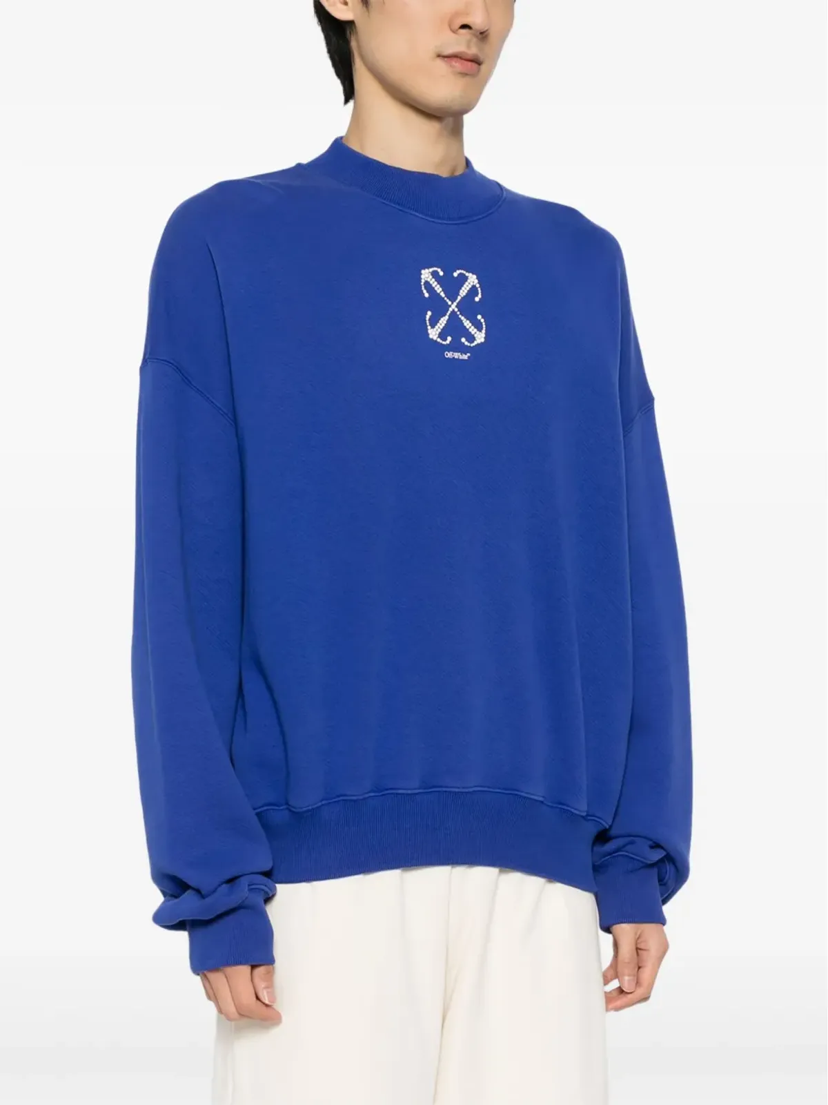 Off-White アローズ ビーズ付きコットン スウェットシャツ - 画像3