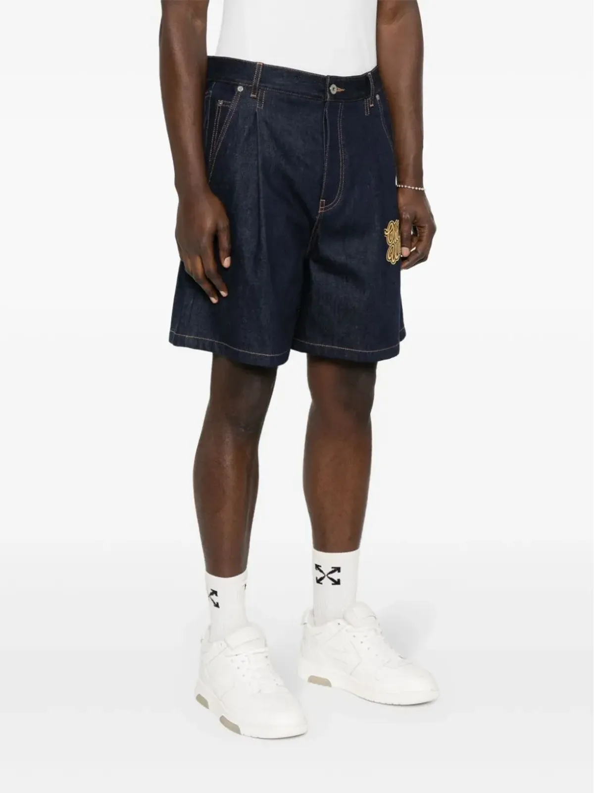 Off-White 90sロゴデニムショーツ ブルー - 画像3