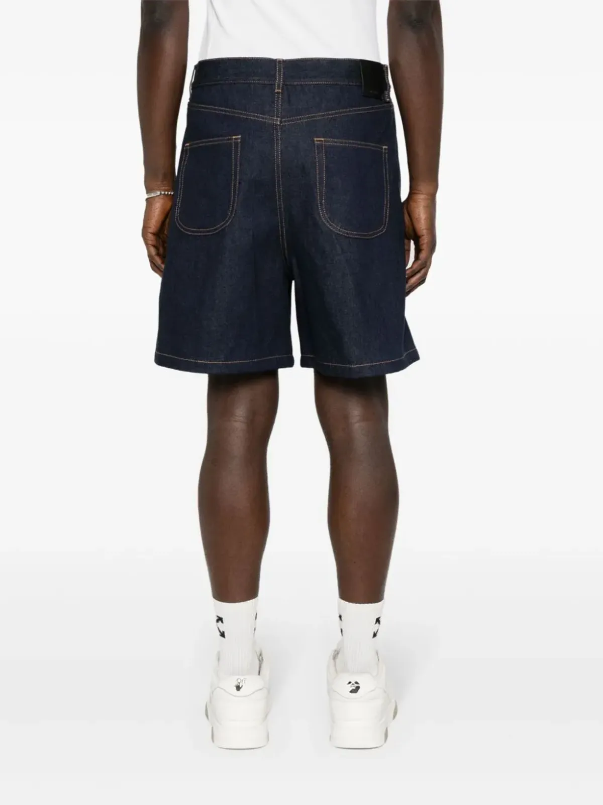 Off-White 90sロゴデニムショーツ ブルー - 画像4
