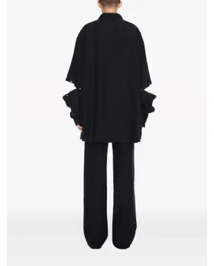 Off-White ロゴ刺繍パネルドリネン シャツジャケット - ブラック - サムネイル4