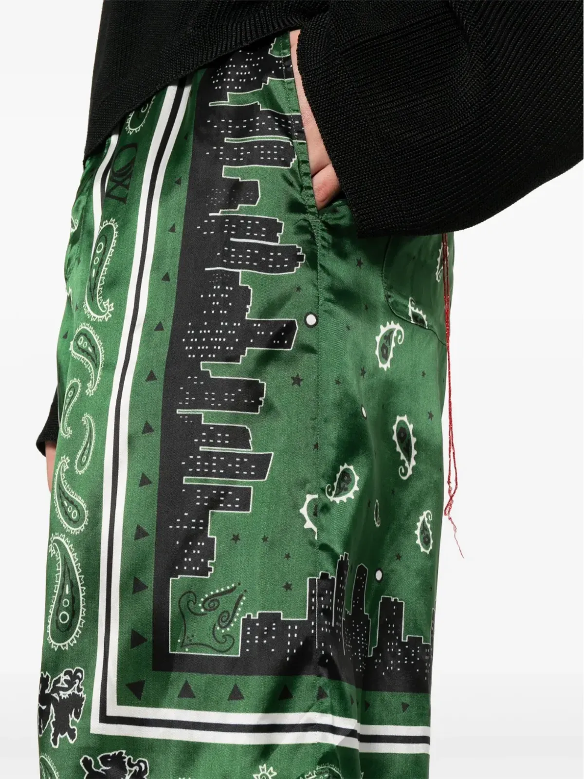 Off-White バンダナ柄ツイルショーツ グリーン - 画像5