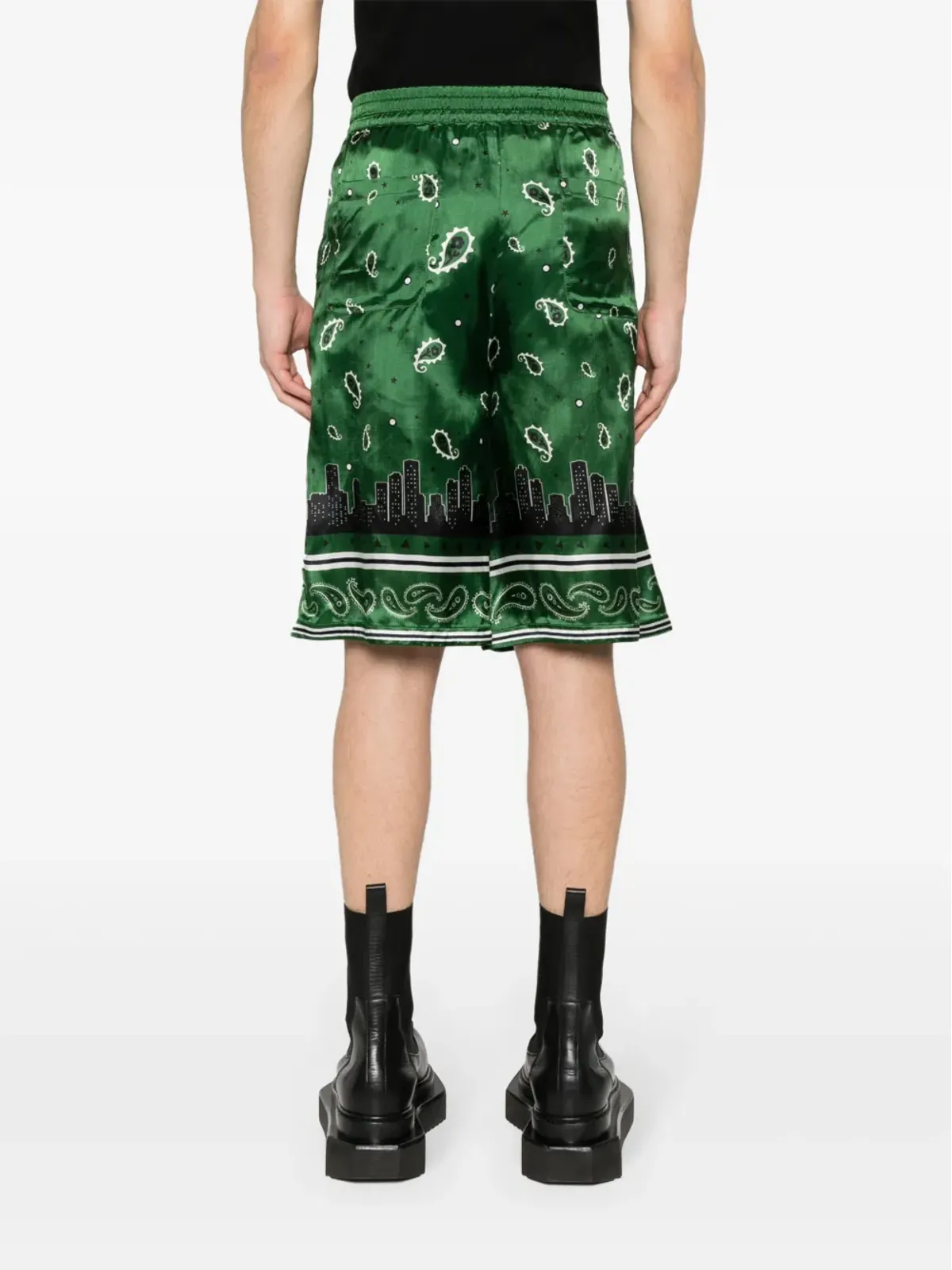 Off-White バンダナ柄ツイルショーツ グリーン - 画像4
