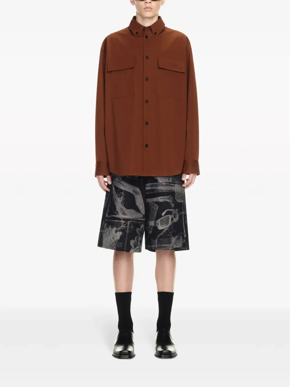 Off-White コットンギャバジン ミリタリシャツ - 画像2
