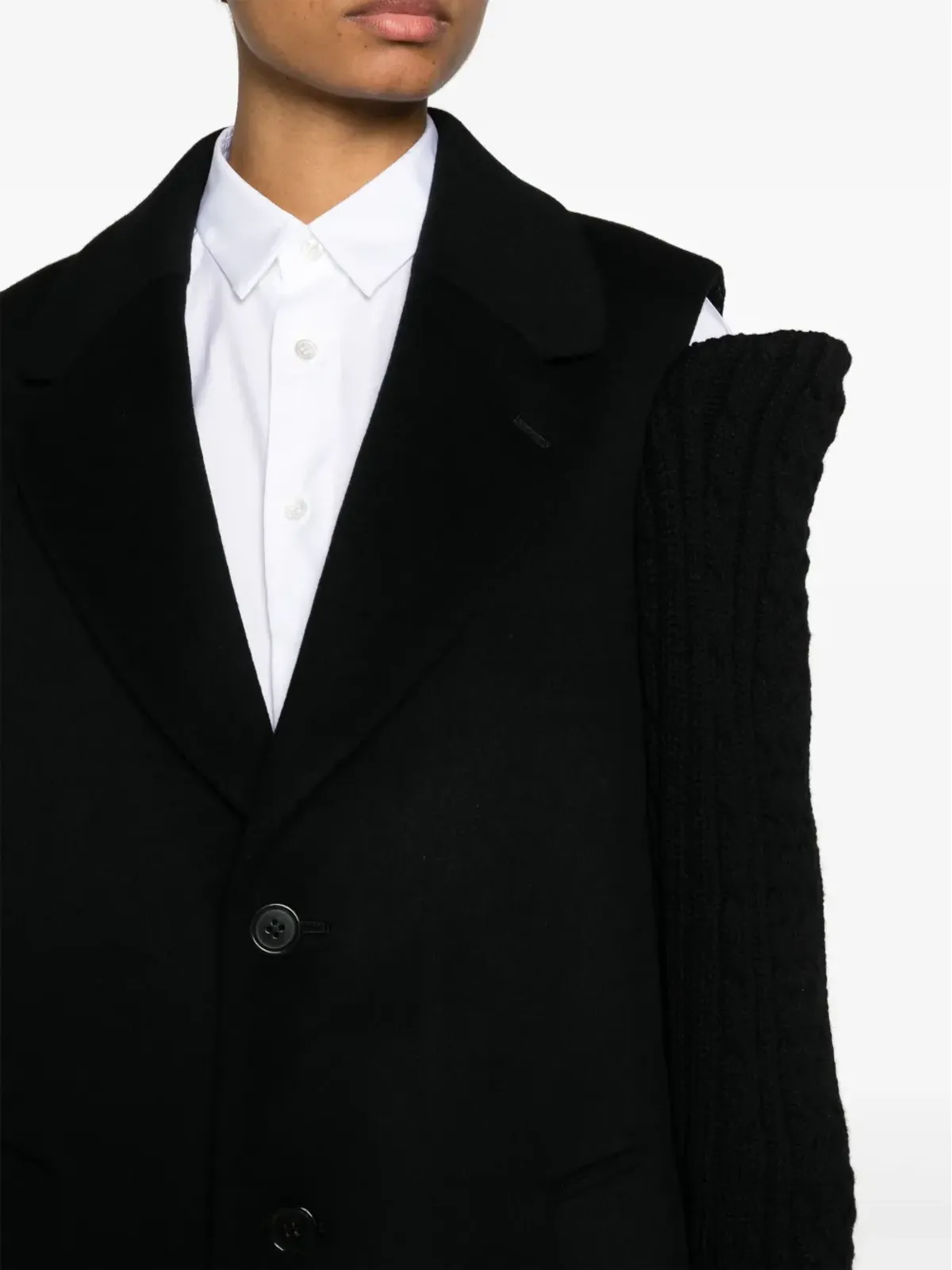 Noir Kei Ninomiya コールドショルダー・シングルブレスト・コート - 画像5
