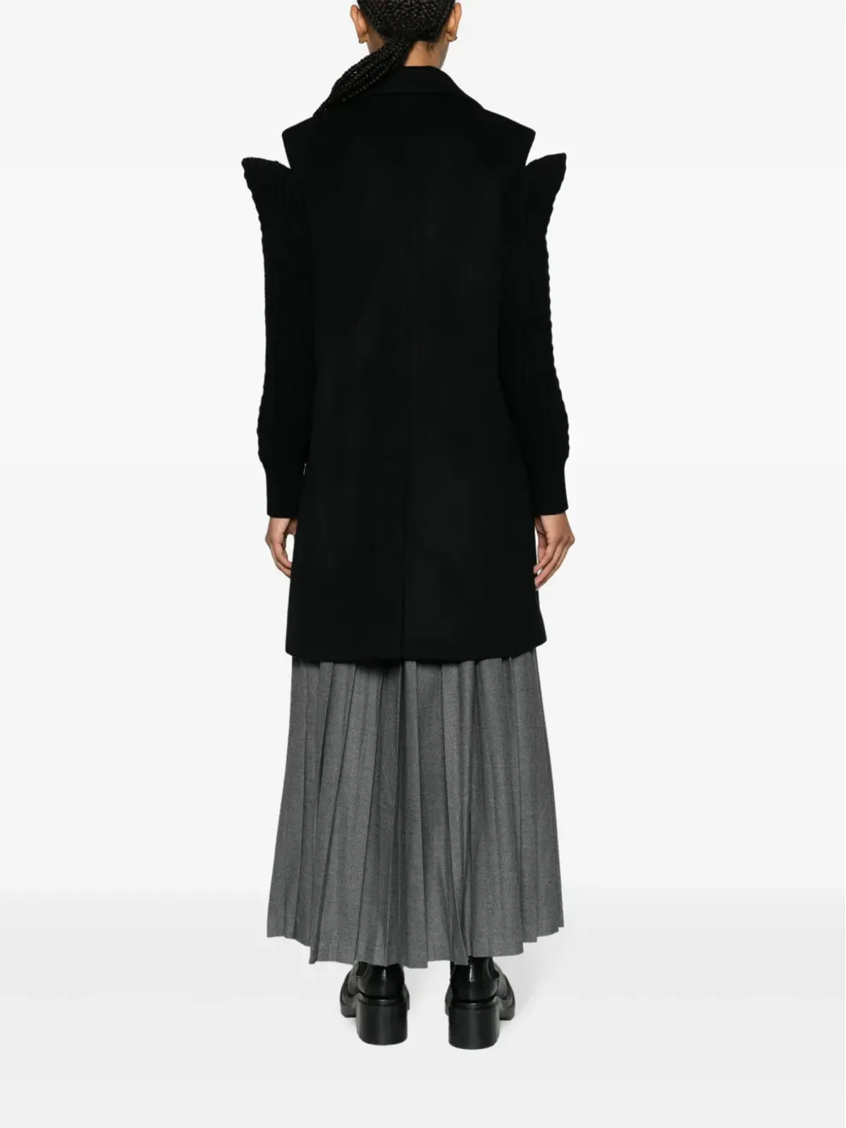 Noir Kei Ninomiya コールドショルダー・シングルブレスト・コート - 画像4