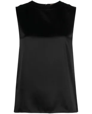 Saint Laurent キーホールディテール シルク タンクトップ - ブラック - サムネイル1