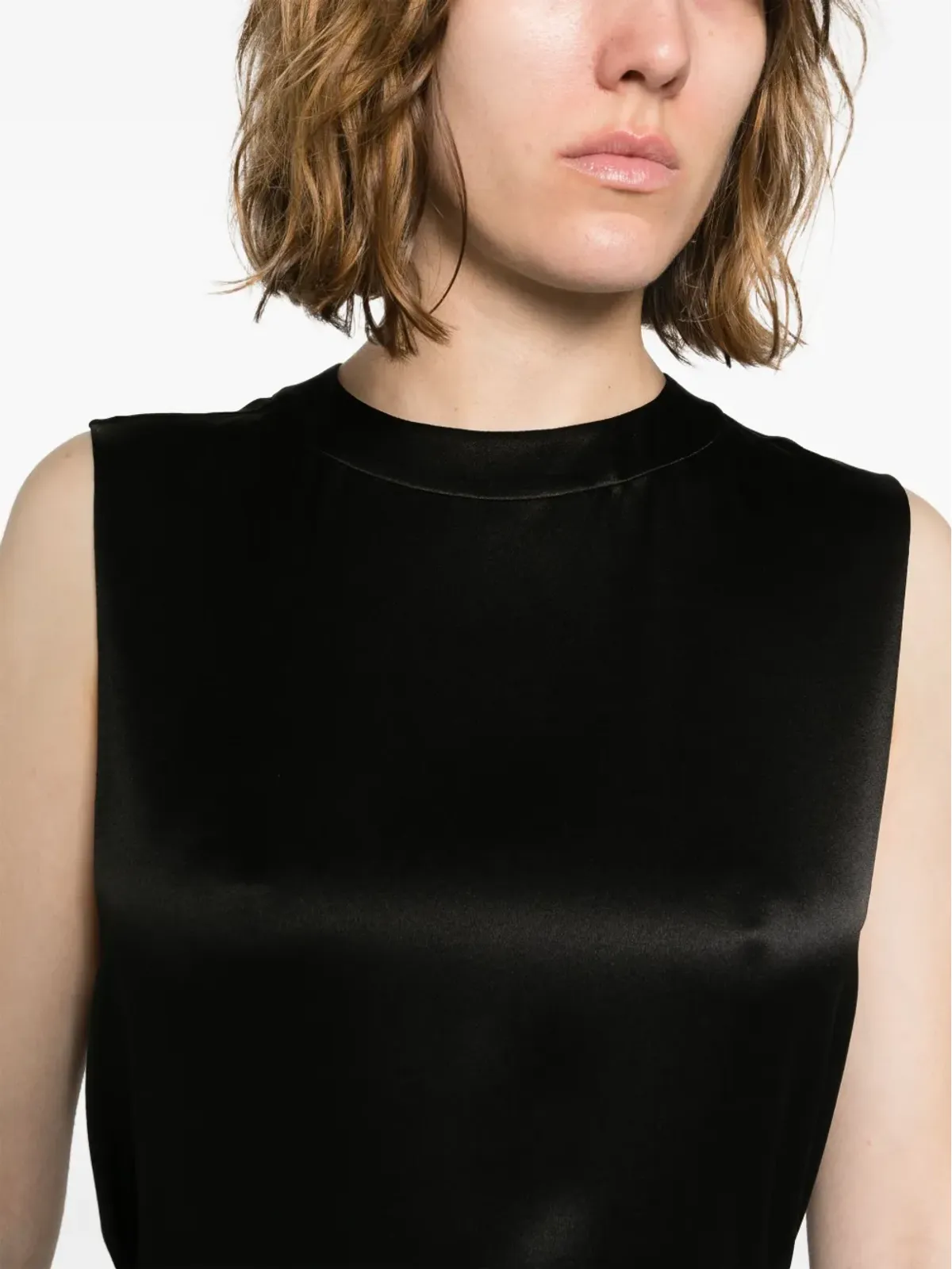 Saint Laurent キーホールディテール シルク タンクトップ - ブラック - 画像5