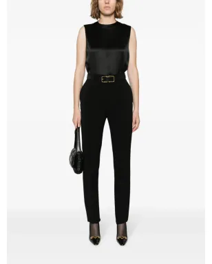 Saint Laurent キーホールディテール シルク タンクトップ - ブラック - サムネイル2