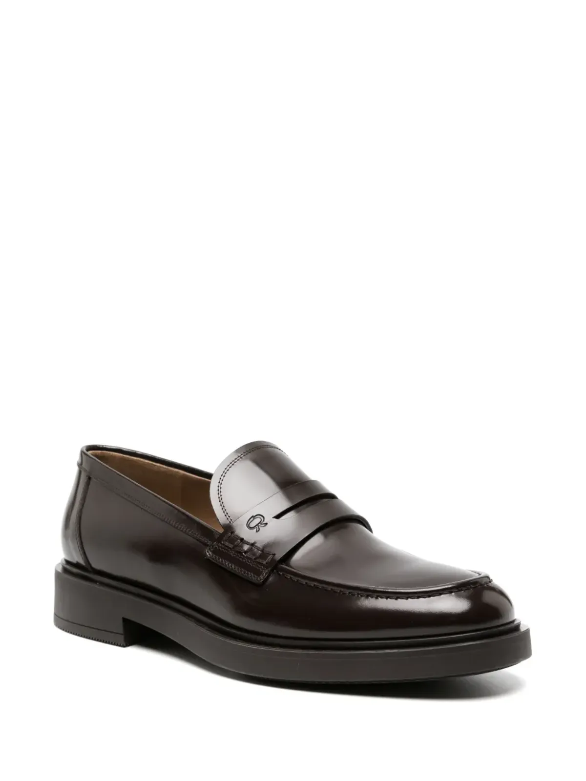 Gianvito Rossi ハリス デボスドロゴ レザー ローファー ブラウン - 画像2