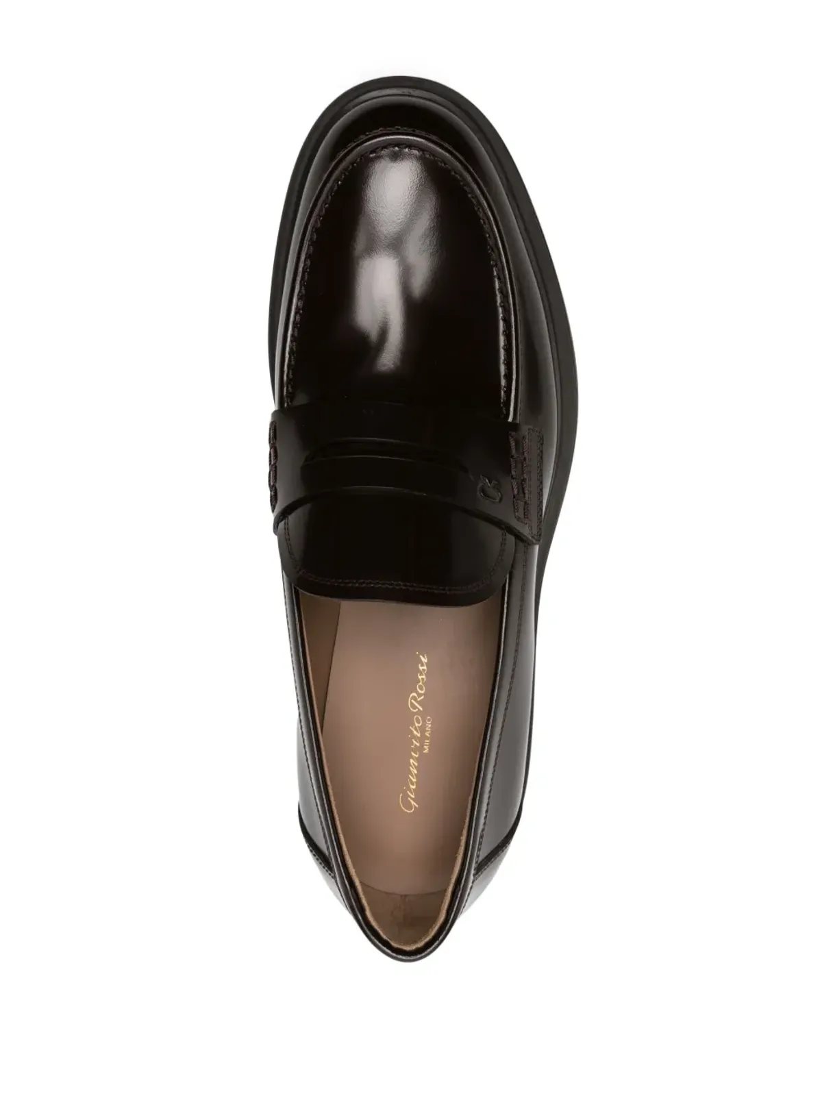 Gianvito Rossi ハリス デボスドロゴ レザー ローファー ブラウン - 画像4