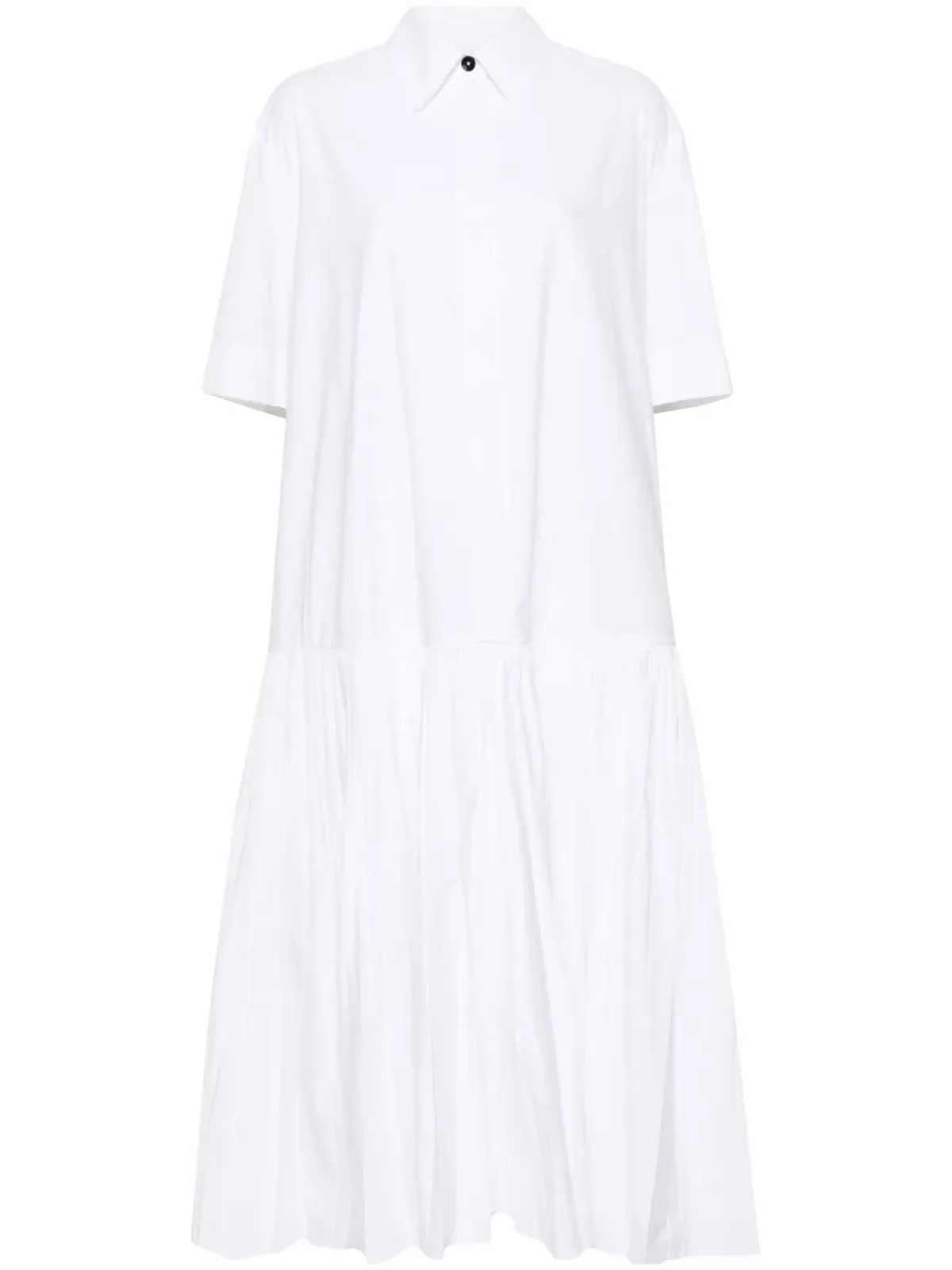 Jil Sander ドロップウエスト コットン シャツドレス - ホワイト - 画像1