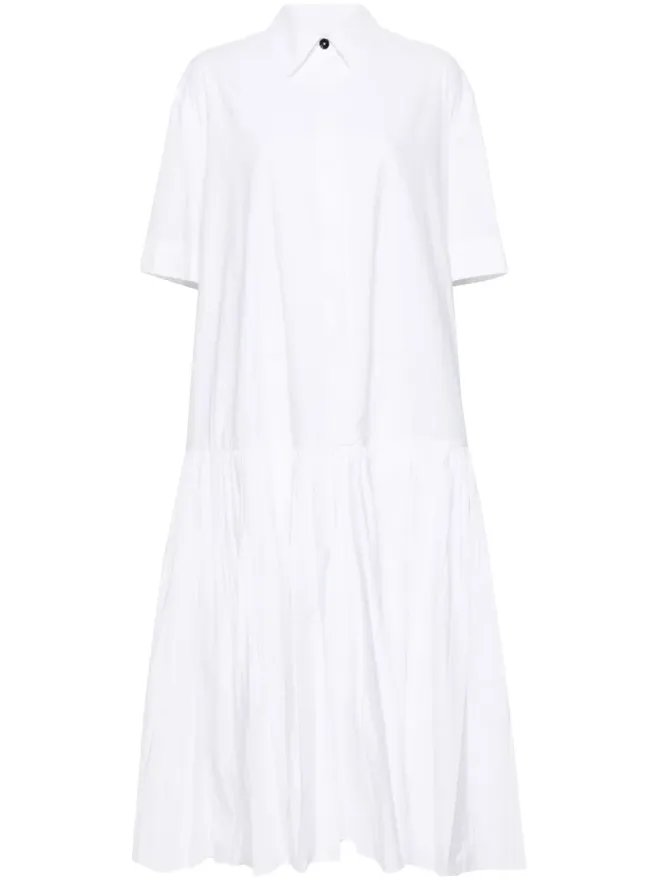 Jil Sander Jil Sander ドロップウエスト コットン シャツドレス - ホワイトの商品画像