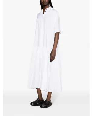 Jil Sander ドロップウエスト コットン シャツドレス - ホワイト - サムネイル3