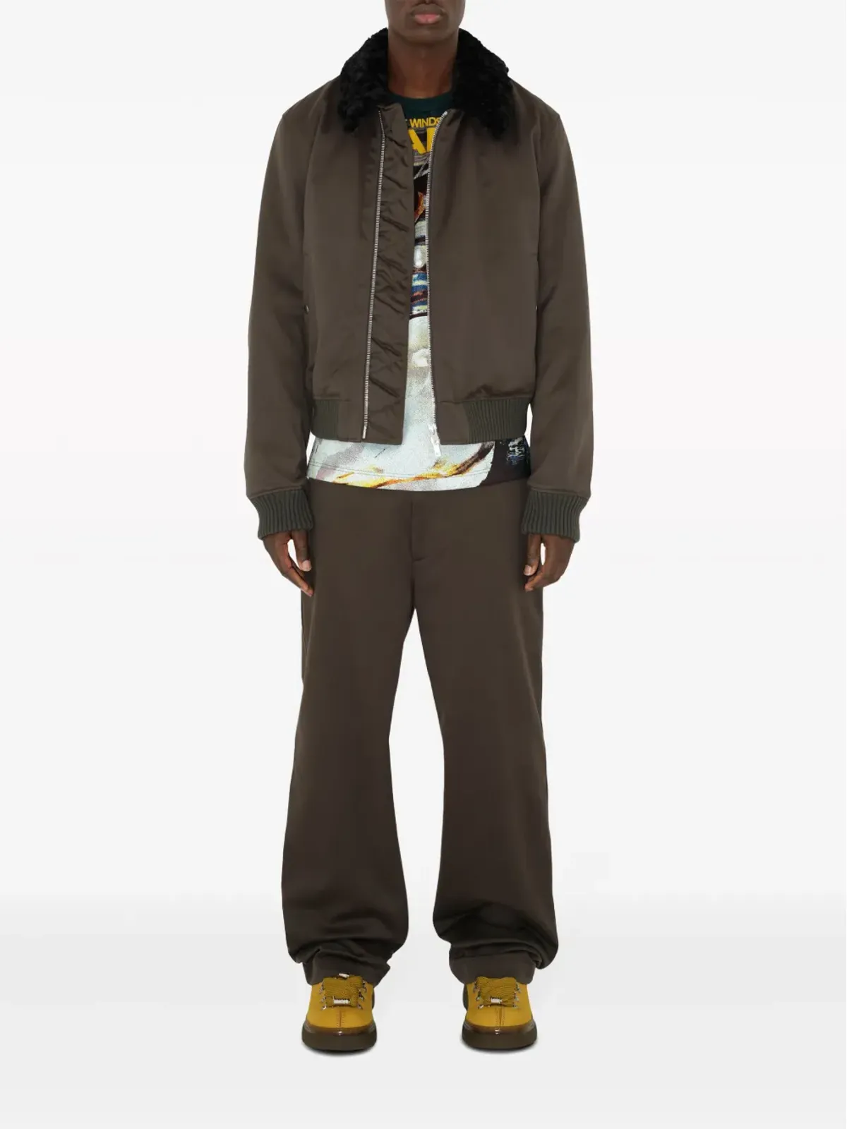 Burberry ジップ付きシアリングカラー ボンバージャケット - ブラウン - 画像2