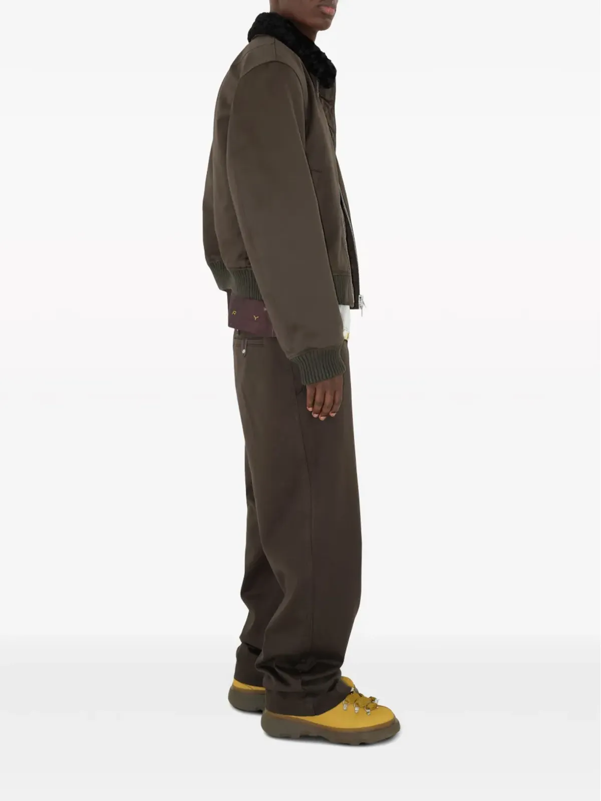 Burberry ジップ付きシアリングカラー ボンバージャケット - ブラウン - 画像3