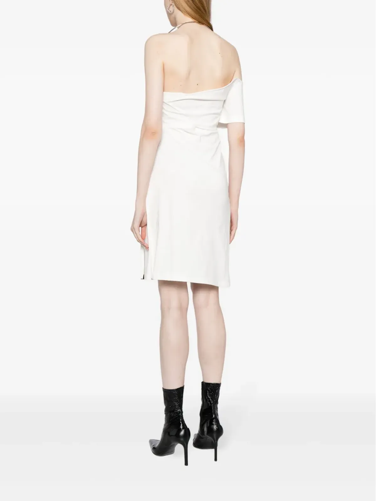 Courrèges ロゴプリント ワンショルダードレス - ホワイト - 画像4