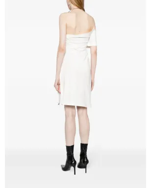 Courrèges ロゴプリント ワンショルダードレス - ホワイト - サムネイル4