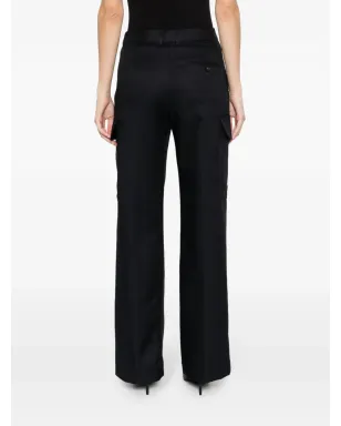 Stella McCartney ブラック プレスドクリース カーゴポケット ストレートパンツ - サムネイル4