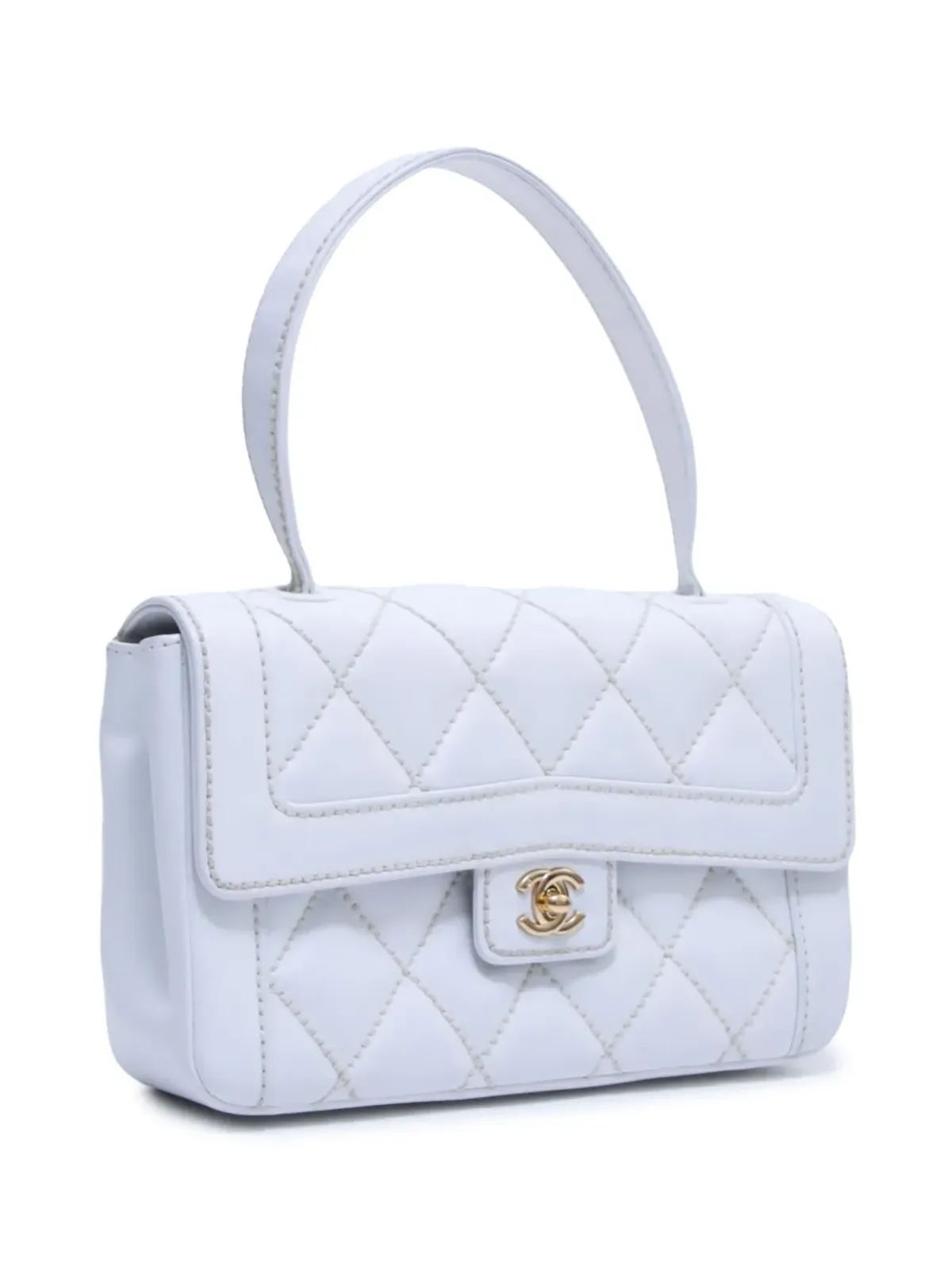 CHANEL ビンテージ 2004 ダイヤモンドキルティング トートバッグ - ホワイト - 画像3
