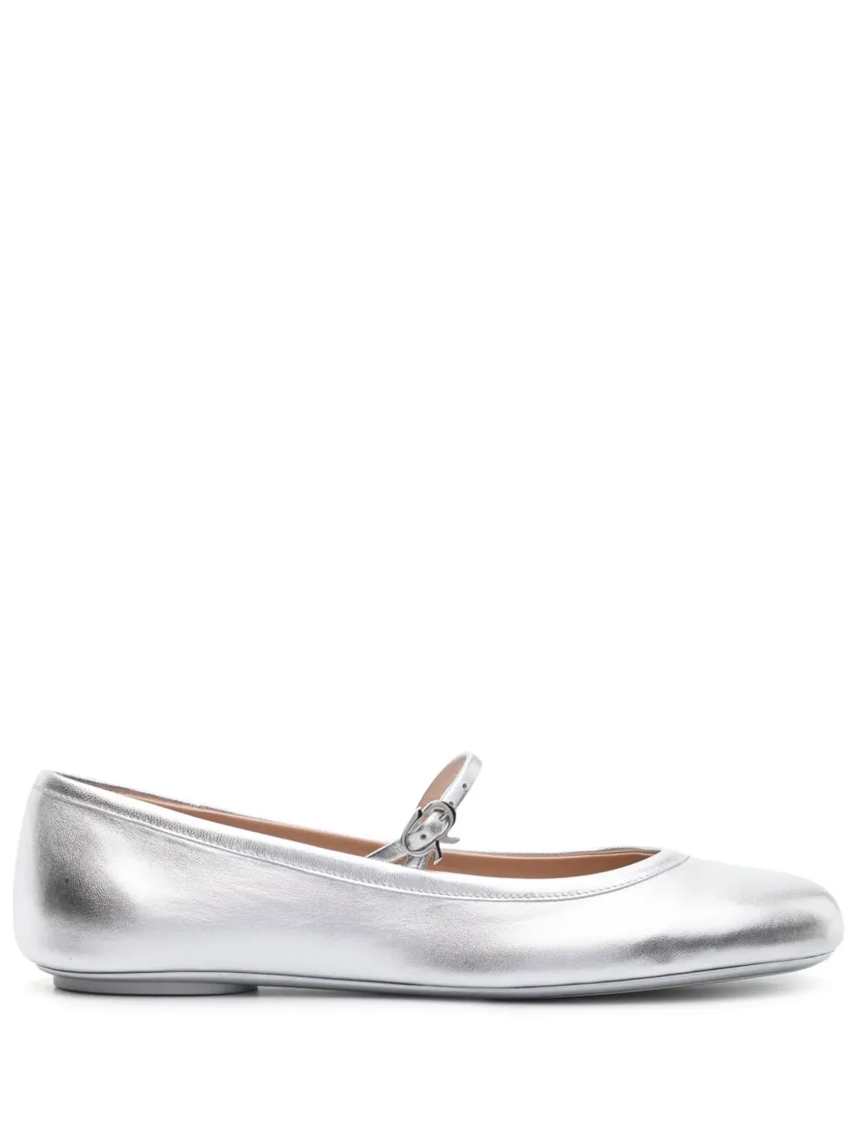 Gianvito Rossi カルラ レザー バレエフラット - シルバー - 画像1