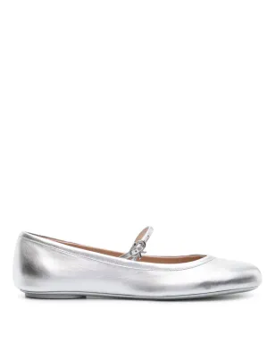 Gianvito Rossi カルラ レザー バレエフラット - シルバー - サムネイル1