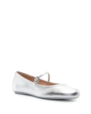 Gianvito Rossi カルラ レザー バレエフラット - シルバー - サムネイル2